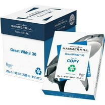 Hammermill Great White 30 Copy Paper - White - 92 Brightness - Letter - 8 1/2" x 11" - 20 lb Basis Weight - 75 g/m² Grammage - 5 / Carton - Acid-free, Moisture Resistant, | Bundle of 2 Cartons