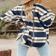 thumbnail image 3 of Womens Casual Plaid Shacket Wool Blend Button Down Long Sleeve Shirt Fall Jacket Shackets, 3 of 3