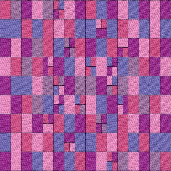 Ahgly Company Machine Washable Indoor Square Transitional Medium Violet Red Pink Area Rugs, 5' Square