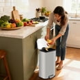 thumbnail image 5 of Roromall 3.2 Gallon Trash Can 12L Stainless Steel Step Trash Can with Soft-Close Lid & Removable Inner Bucket, Rectangular Garbage Can for Kitchen Office Bathroom Living Room, 5 of 7