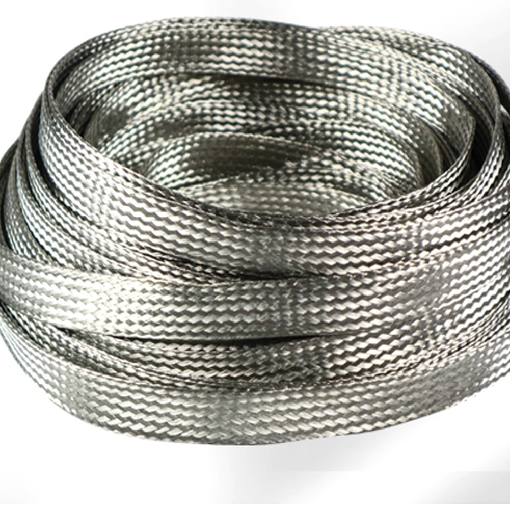 Oxygen-free copper wire of tinned flat copper braided grounding wire can be welded (width: 12mm, thickness: 1.2mm, length: 5m)
