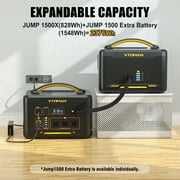 VTOMAN Jump 1500X Portable Power Station,828Wh Home Backup Battery,1500W (3000W Peak) Powered Solar Generator for Home&Outdoor Camping,Rvs Travel