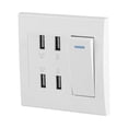 thumbnail image 6 of Eddwiin 4 P-Orts Control de Interruptor 5V 2.1A/1A 4100mA Toma de Corriente USB para Montaje en Pared Salida de Cargador (220~250V), 6 of 8