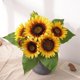 thumbnail image 4 of Flores artificiales de girasol para en hogar, , jardín, Hotel, decoración de bodas, Navidad, año de nuevo, regalos de cumpleaños Amarillo Macarena Girasol artificial decorativo, 4 of 8