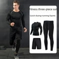 thumbnail image 2 of Quick-drying sports suit men's summer short-sleeved T-shirt workout clothes running equipment tights training three-piece basketball, 2 of 6