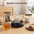 thumbnail image 3 of MQHOOB Electric Coffee Mug Warmer for desk, 35W Portable Cup Heater with 4 Temp Levels & 1-12H Timer, Smart Cup Warmer Gifts Accessories for Women Men Milk, Tea, Candle, 3 of 7