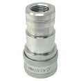 thumbnail image 2 of 3/8" Hydraulic Quick Release Coupling, Series B, 3/8" Female Socket x 3/8" Female Threads, Galvanized Steel, 2 of 4