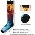 thumbnail image 3 of Coolnut 1 Pack Red and Blue Fire Compression Socks for Women Men Knee High Stocking for Running,Athletic,Medical, 3 of 6