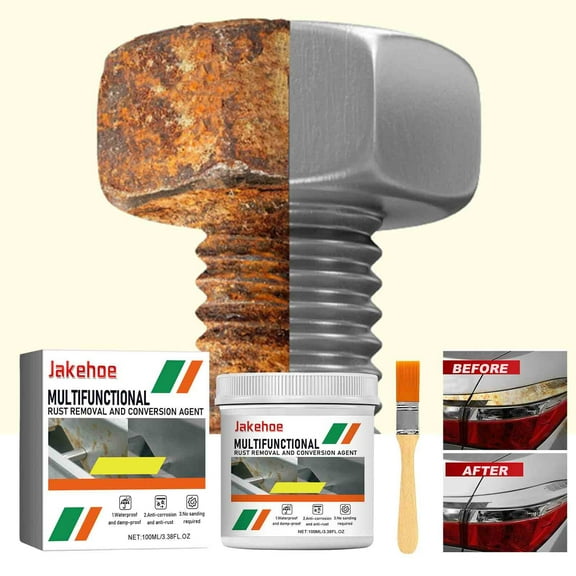 Momihoom Rust Renovator,Rust Remover for Metal,Rust Converter for Metal,Water-Based Rust Remover for Metal, Rust Removal Converter Metallic Paint with Brush,Multi-Functional Anti-Rust Paint