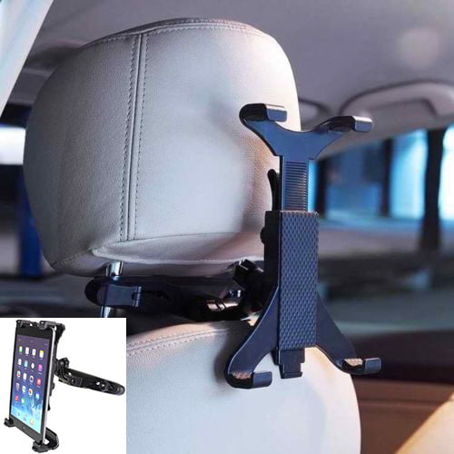 WONNIE Car Headrest Mount Holder Anti-Slip Strap and Holding Net,Angle-Adjustable/ Fits All 7 Inch to 10.5 Inch Tablets Tablet Holder for Kids in Back Seats