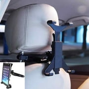 INTSUPERMAI Car Headrest Tablet Holder Back Seat Mount Backseat Stand for iPad 2/3/4/5 Galaxy 360° Rotating Adjustable 7"- 12" Black