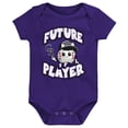 thumbnail image 2 of Infant Purple/Black/White Colorado Rockies Minor League Player Three-Pack Bodysuit Set, 2 of 4