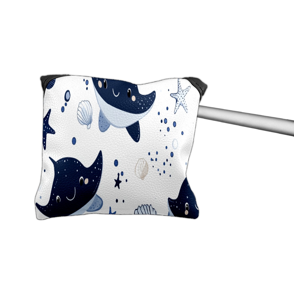 Golf Mallet Putter Cover Premium Leather Waterproof Golf Putter Head Cover with Magnetic Closure Bat Fish