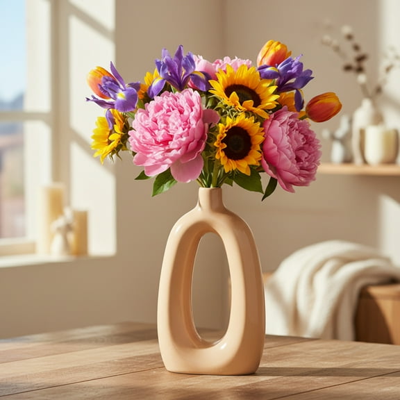 Liana Ceramic Oval Ring Vase