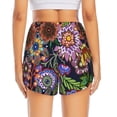 thumbnail image 3 of Picia Vintage Floral Pattern Women's 2 in 1 Athletic Running Shorts High Waisted Workout Casual Gym Sweat Shorts with Comfy Liner Zipper Pockets-Large, 3 of 9