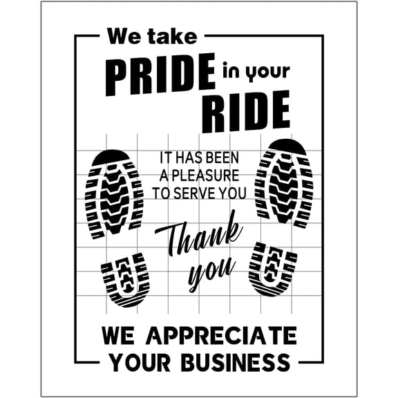50-Pack Disposable Kraft Paper Car Floor Mats, 20" x 16", Waterproof Protective Pads, Thank You Mats for Auto Detailing & Dealership