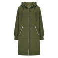 thumbnail image 3 of BangWanChi Women's Solid Color Coats Thickening And Fleece And Winter Casual Zipper Long Sleeve Pocket Hooded Long Outerwears, 3 of 5
