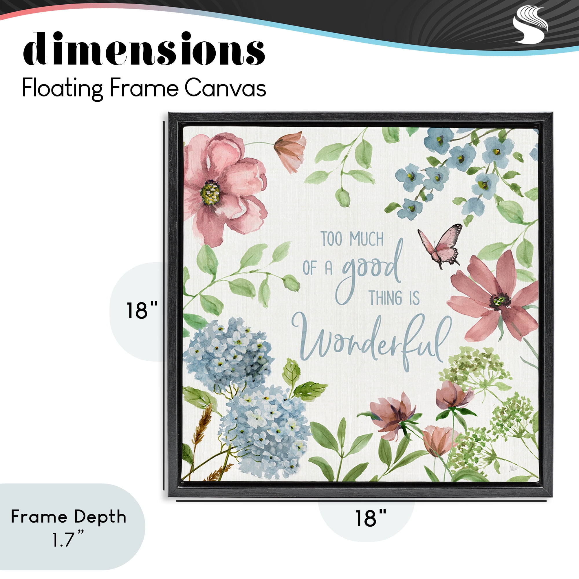 Stupell Industries Too Much Of A Good Thing Black Framed Floater Canvas Wall Art, design by Nan