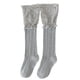 thumbnail image 1 of Lace Trimmed Mesh Knee Socks for Girls Soft Cotton Stretch Wear In Tube Socks Stackable for Play & Dress Up White XL, 1 of 4