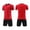 Red, variant on SGFCWSX Mens Soccer Set 2 Piece V Neck Quick Dry Short Sleeve Shirt and Shorts Football Training Uniform Outfit Black Size XL