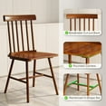 thumbnail image 3 of Demi Bonn 34" Dining Chairs Set of 4, Farmhouse Wood Kitchen Chairs with Rubber Wood Frame, Spindle Back for Dining Room, Brown, 3 of 7