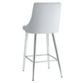 thumbnail image 3 of Contemporary Faux Leather and Metal 26" Counter Stool, Set of 2 - Light Grey and Chrome, 3 of 7