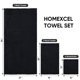 thumbnail image 5 of Juego de toallas de baño HOMEXCEL de microfibra para baño, 8 piezas, color negro, 5 of 7