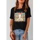 thumbnail image 1 of ABPHQTO Camiseta negra con estampado gráfico del oeste de WILD & FREE Cowboy Country para mujer, 1 of 5