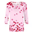 thumbnail image 5 of YUEHUA Womens Tshirts Cotton Loose Fit Loose Preppy Comfortable V Neck Valentine's Love Heart Drop Shoulder Tops Casual Summer Solid Color Basic Tees, 5 of 5