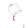 thumbnail image 2 of Delight Jewelry Hot Pink Telephone - Rose Goldtone Leaf Delicate Bracelet, 6.25+1.75", 2 of 4