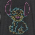 thumbnail image 2 of Women's Lilo & Stitch Bright Neon Outline Racerback Tank Top Black Heather 2X Large, 2 of 4