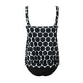 thumbnail image 4 of Tankini Bathing Suits for Women Two Piece Printed Swimsuits Loose Blouson Swim Top with Bikini Bottom Swimwear Black S, 4 of 6