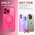 thumbnail image 2 of Magnetic Compatible with iPhone 16 Pro Case, Upgraded [Full Camera Protection] [Compatible with MagSafe] Protective Translucent Matte Women Girl Phone Case Cover, Hot Pink, 2 of 14