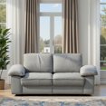 thumbnail image 2 of Newest 78.74" Gray Faux Leather Sofa with Hidden Storage - 2-Seater Loveseat for Small Apartments, Space-Saving Compact Design, 2 of 27