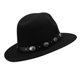 thumbnail image 2 of Ala ancha de fieltro de moda para hombres y mujeres Sombrero (negro), 2 of 5