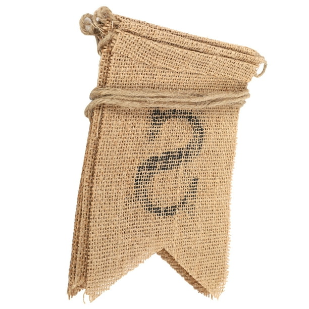 Bandera de banderín de arpillera, bandera de banderín de arpillera, pancarta colgante de pared para boda de señorita, banderín de señorita, innovación moderna