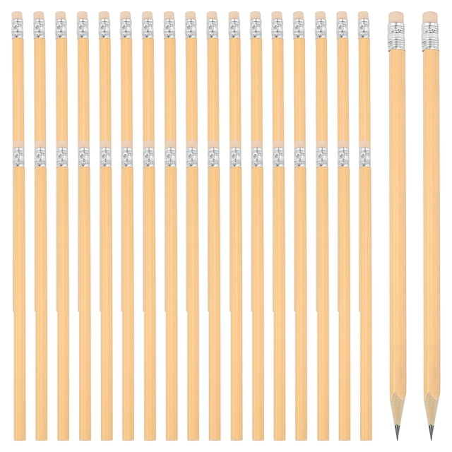 Unique Bargains Round Pencils, 36 Pack Triangle HB Graphite Pencil with Eraser, Orange