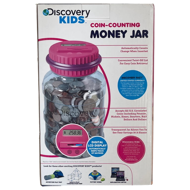 Auto Coin Jar Mczxon Large Coin Bank Jar 2-Pack, Big Clear Plastic Coin, 50% OFF