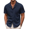thumbnail image 4 of COOFANDY Men Linen Shirts Casual Button Up Short Sleeve Shirts Wedding Beach Shirts, 4 of 10