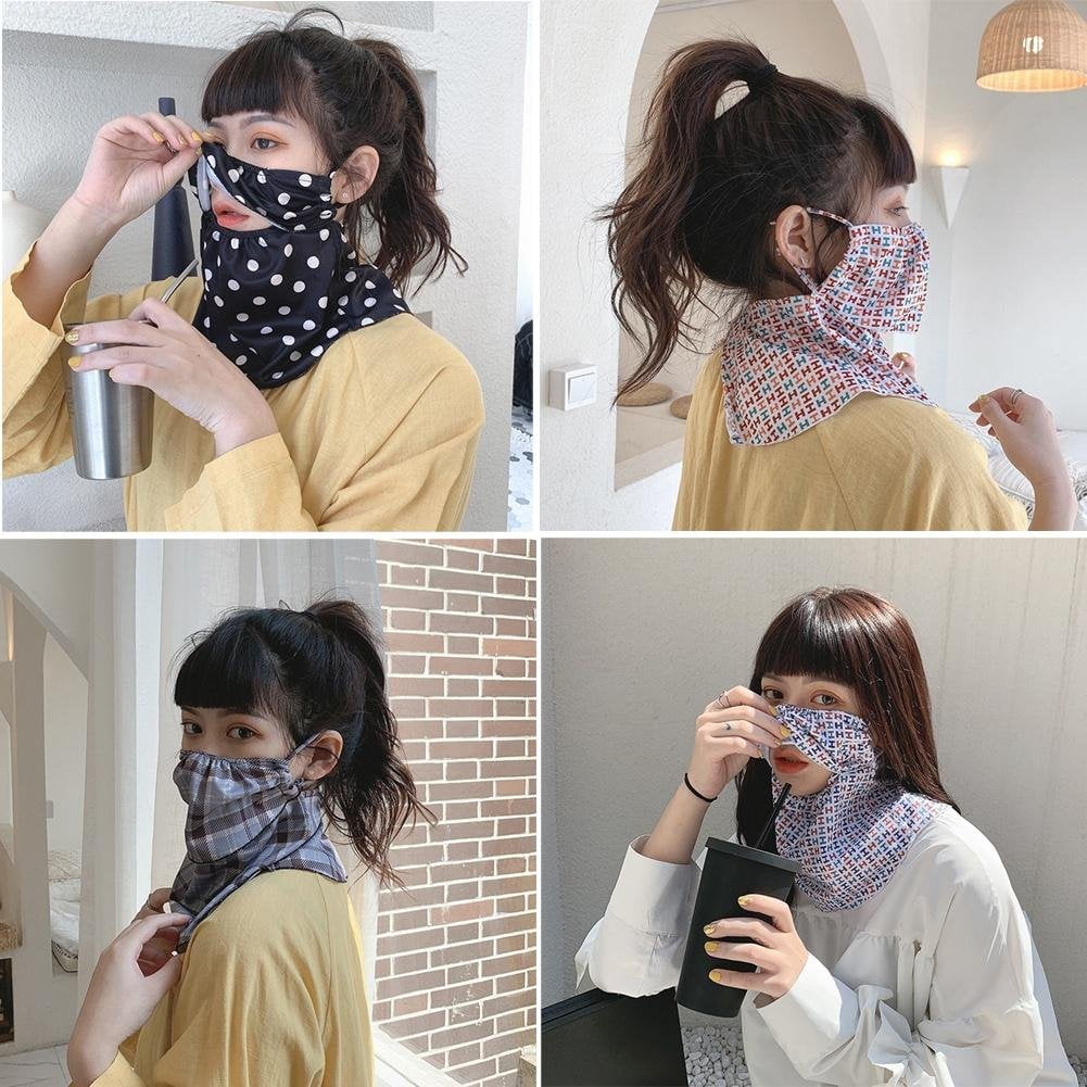 SPRING PARK Women Sun Protection Face Cover Breathable Ear Loops Face Cover Neck Gaiter Scarf UV