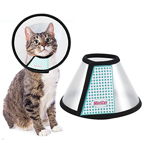 Protective Cat Recovery Collar MintCat Cat Cone Adjustable Pet Cone for Kitten Puppy Rabbit Elizabethan Collar Soft Cone for Small Dogs After Surgery 