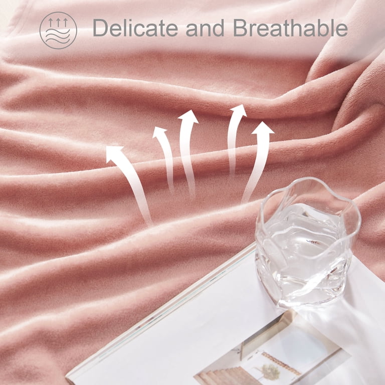 Exclusivo Mezcla Plush Flannel Fleece Throw 50x70 Pink photo 4