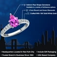 thumbnail image 2 of Gem Stone King 10K White Gold Pink Created Sapphire and E - F Lab Grown Diamond Engagement Ring for Women | 1.80 Cttw | Pear Shape 9X6MM | Gemstone September Birthstone | Size 7, 2 of 6