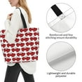 thumbnail image 3 of Fotbe Cute Red Crab Bolsa Tote Estética de Lona con Estampado para Mujer - Bolsa Reutilizable de Hombro Casual para Vacaciones, Compras, Trabajo y Gimnasio, 3 of 8