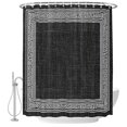 thumbnail image 2 of Black Geometric Shower Curtains for Bathroom, White Greek Key Design Burlap Modern Art Waterproof Fabric Shower Curtain, Decorative Bathroom Curtain for Bathtub, 36"x72" , No Hooks Included, 2 of 9