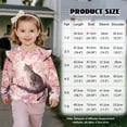 thumbnail image 2 of Xoenoiee Cat Cherry Blossom Print Girl's Graphic Shirts Top Long Sleeve Crewneck Sweatshirts Pullover Drop Shoulder Sweater Top for Sport Vacation, Size 1-2 Years, 2 of 7