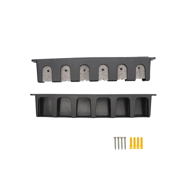 34.8X6.5CM ABS Wall Mount Fishing Rod Holder 6 Slots Set, Foam Lined Horizontal Vertical Fishing Pole Storage Rack, Colorful Garage Wall Fishing Gear Organizer for Basement Cabin Boat