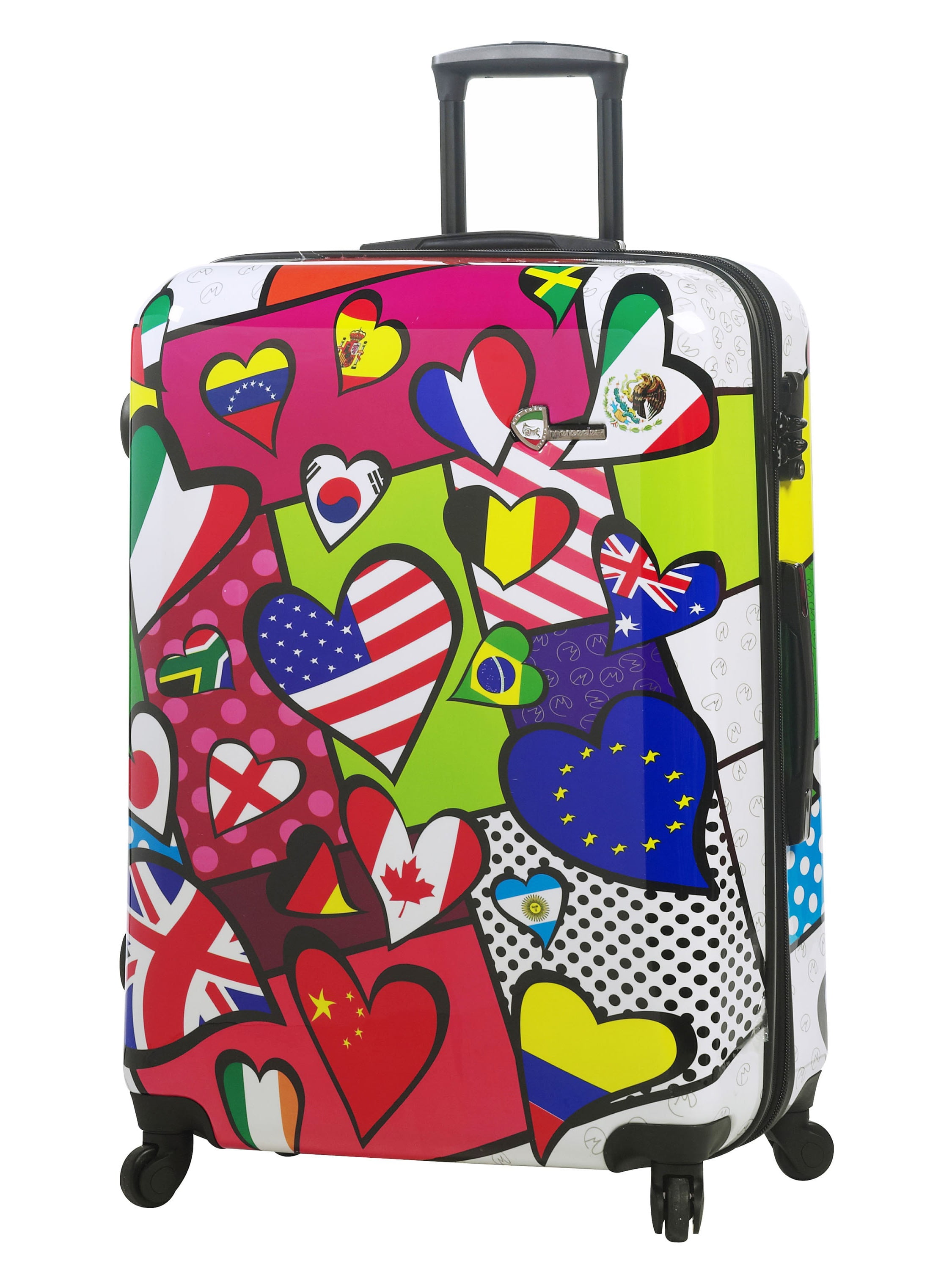 mia toro italy international love 28-inch fashion hardside spinner upright  suitcase