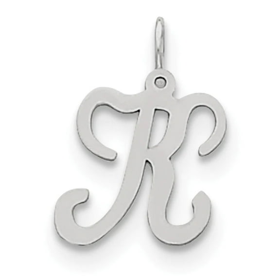 925 Sterling Silver Solid Polished Stamped Letter Name Personalized Monogram Initial K Charm 20x12mm Wide Pendant Neckla