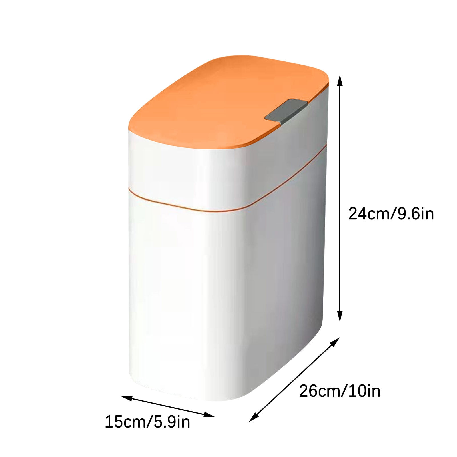 HBBKVI 1.5 Gallon Plastic Touchless Bathroom Trash Can, Motion Sensor Automatic Trash Can, Orange
